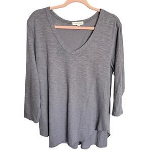 Mododoc burnout purple lavender long sleeve tapered shirt gentle v-neck large